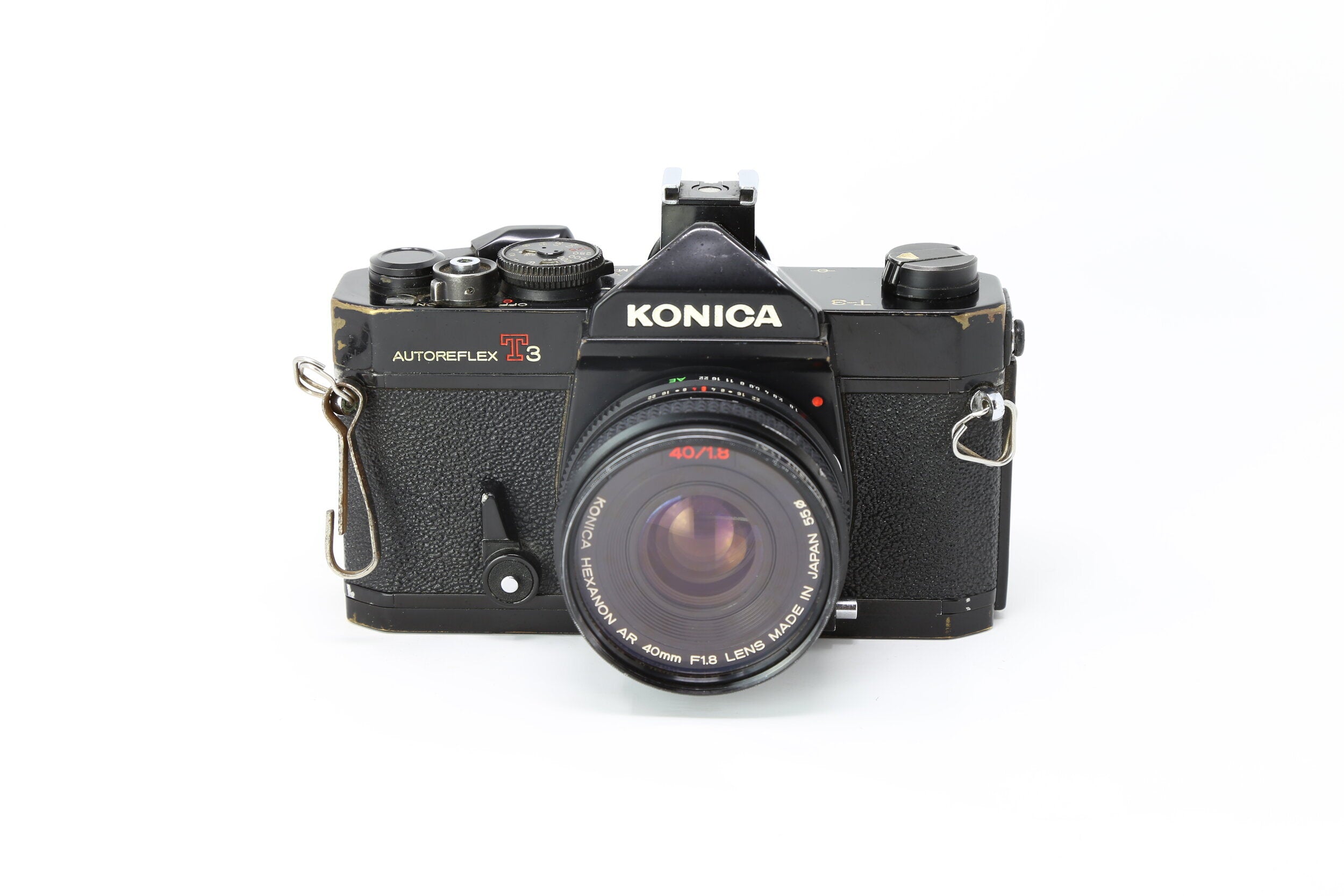 Konica AutoReflex T3 (Black) 35mm Film Camera With 40mm 1.8 lens – Relics