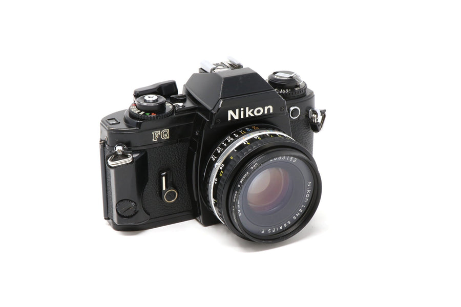 Nikon FG 35mm Film Camera (Black) with 50mm lens