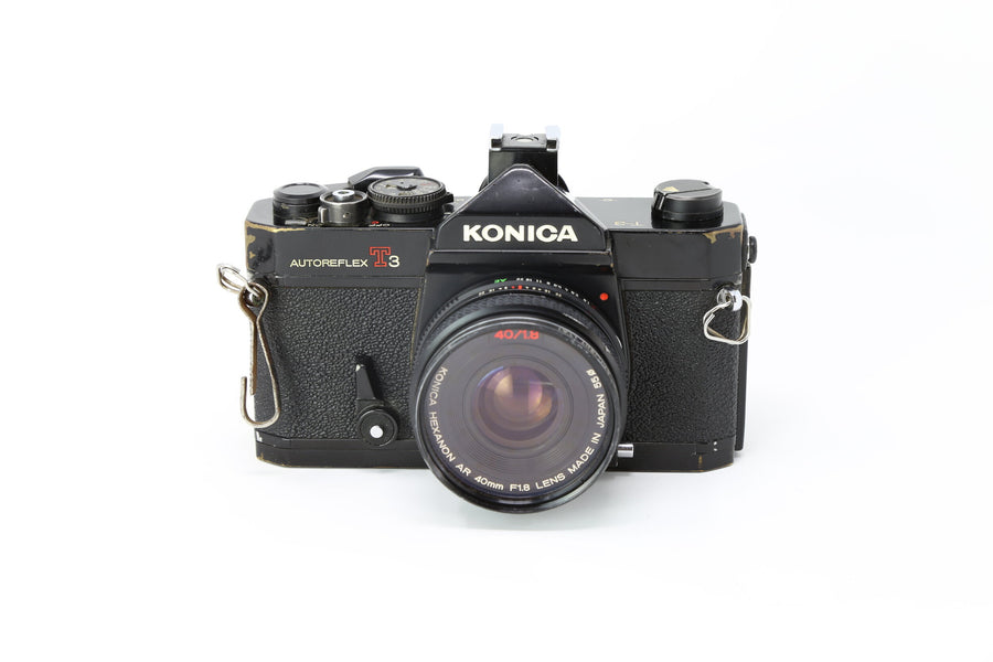 Konica AutoReflex T3 (Black) 35mm Film Camera With 40mm 1.8 lens