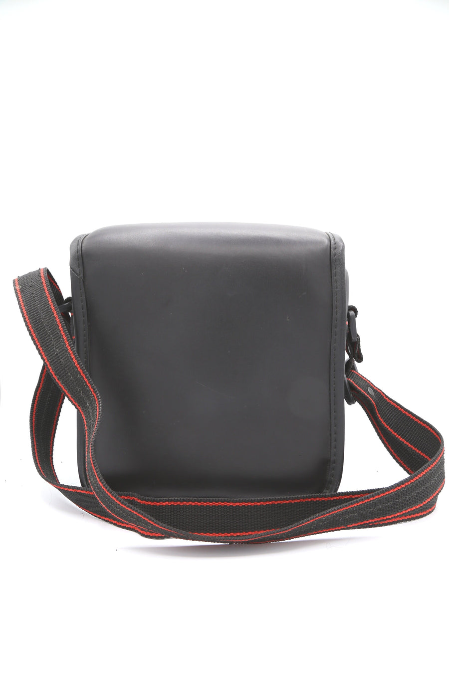 Vintage Leather Camera Bag with Red Stripe