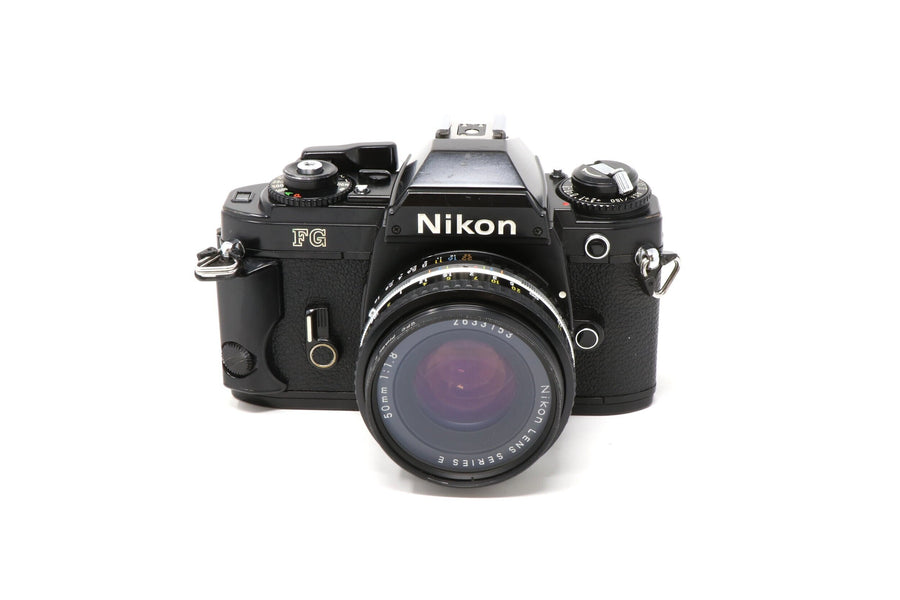 Nikon FG 35mm Film Camera (Black) with 50mm lens